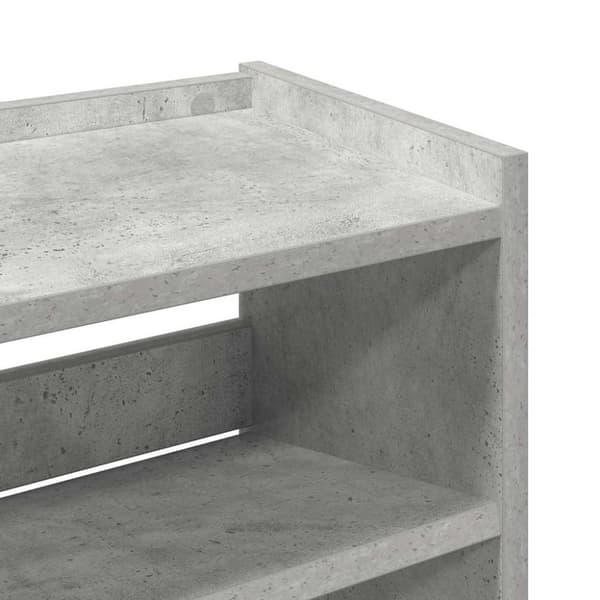 vidaXL Skohylle betonggrå 60x25x100 cm konstruert tre