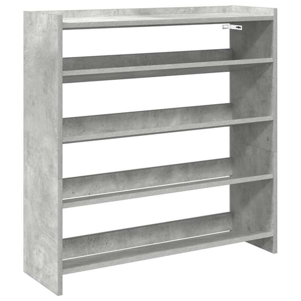 vidaXL Skohylle betonggrå 80x25x81 cm konstruert tre