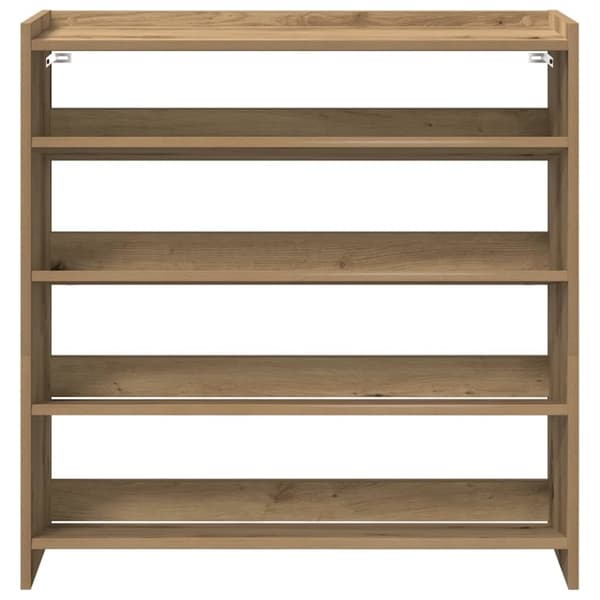vidaXL Skohylle artisan eik 80x25x81 cm konstruert tre
