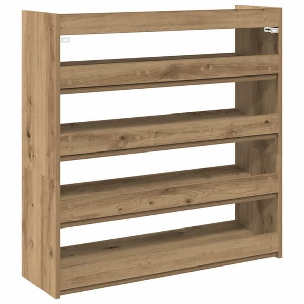 vidaXL Skohylle artisan eik 80x25x81 cm konstruert tre
