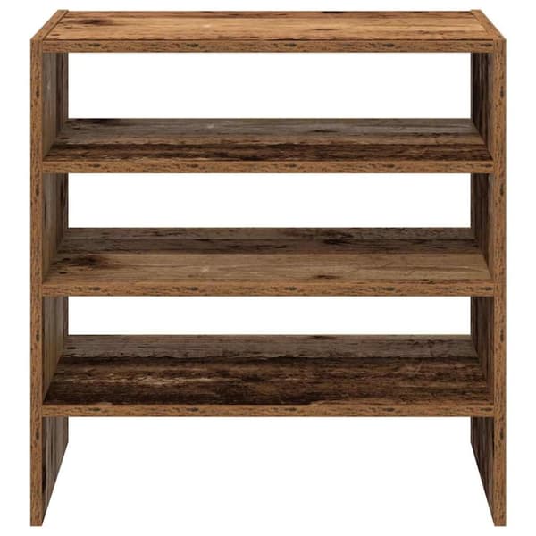 vidaXL Skohyllor 2 st stapelbara åldrat trä 60x30x30,5 cm