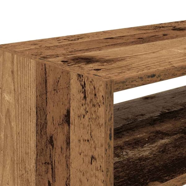 vidaXL Skohyllor 2 st stapelbara åldrat trä 60x30x30,5 cm