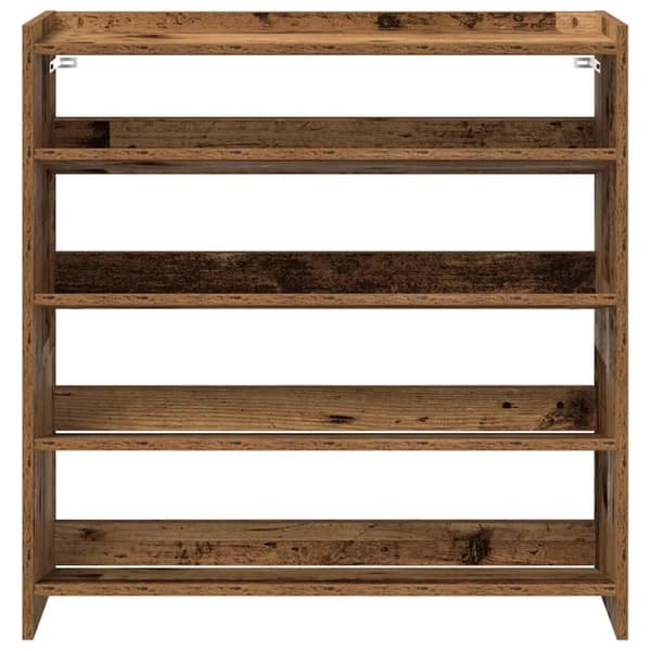 vidaXL skostativ 80x25x81 cm konstrueret træ brun egetræsfarve