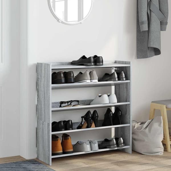 vidaXL Kenkäteline harmaa Sonoma 80x25x81 cm tekninen puu