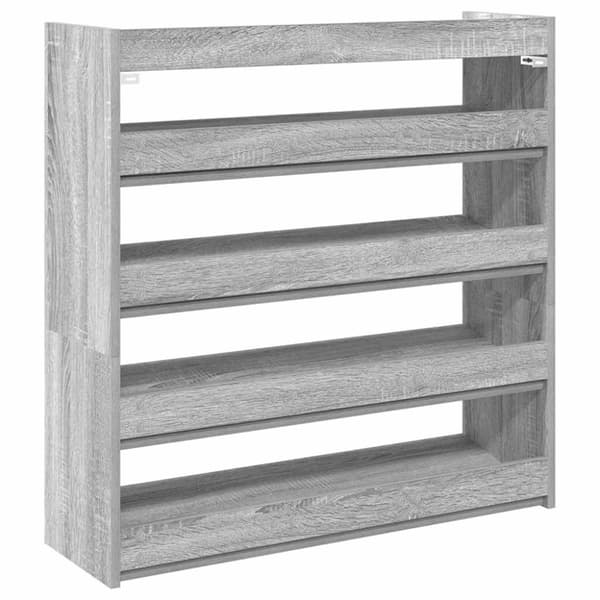 vidaXL Kenkäteline harmaa Sonoma 80x25x81 cm tekninen puu