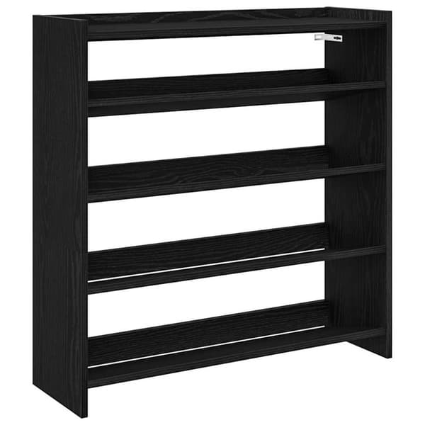 vidaXL skostativ 80x25x81 cm konstrueret træ sort