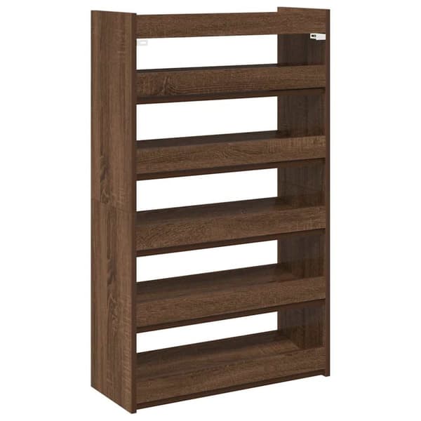vidaXL Kenkäteline ruskea tammi 60x25x100 cm tekninen puu