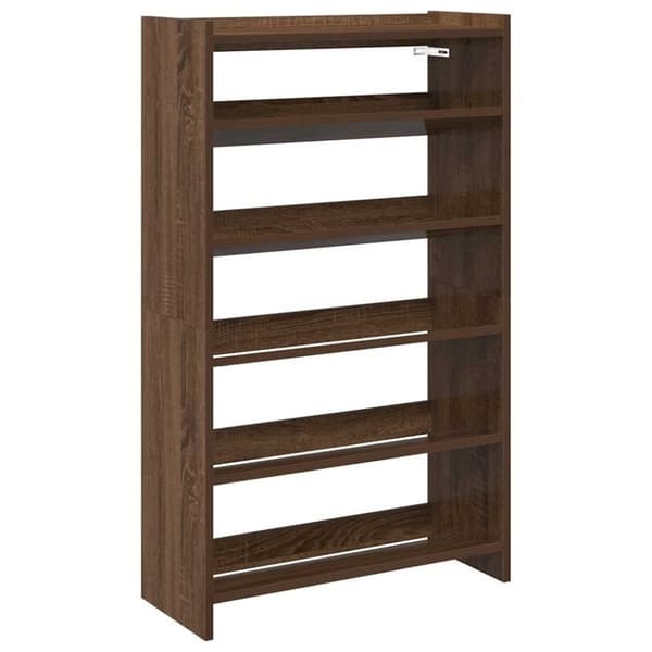 vidaXL Kenkäteline ruskea tammi 60x25x100 cm tekninen puu