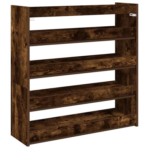 vidaXL skostativ 80x25x81 cm konstrueret træ røget egetræsfarve