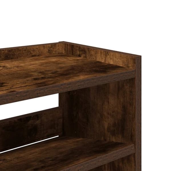 vidaXL skostativ 80x25x81 cm konstrueret træ røget egetræsfarve