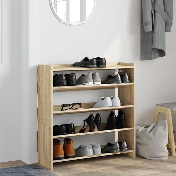 vidaXL skoreol 80x25x81 cm konstrueret træ sonoma-eg