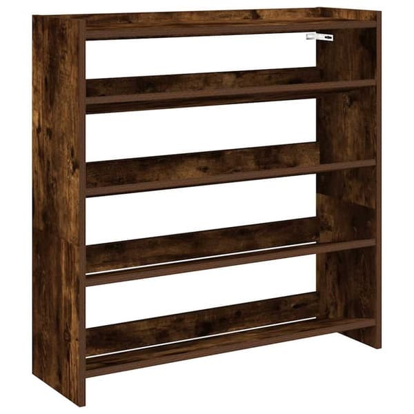 vidaXL Skohylle røkt eik 80x25x81 cm konstruert tre