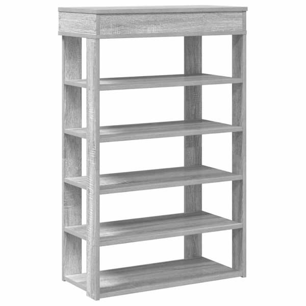vidaXL Skohylle grå sonoma 60x30x98 cm konstruert tre