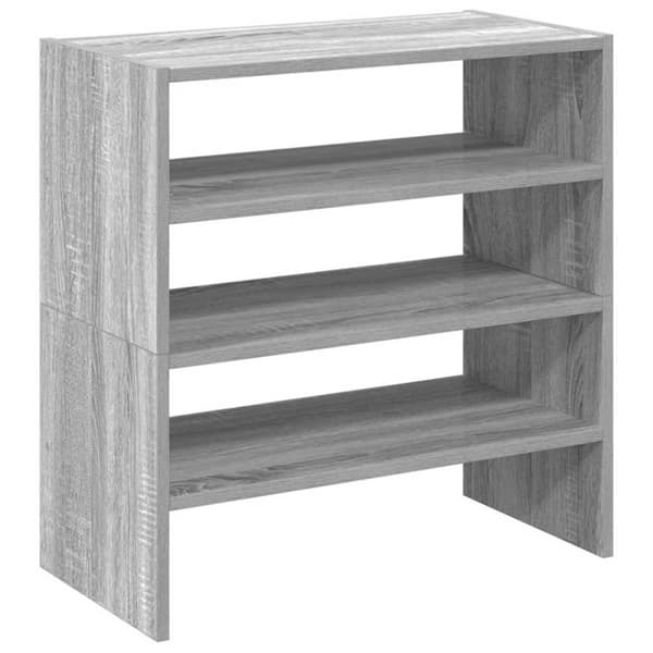 vidaXL Skostativer 2 stk stablebar grå sonoma 60x30x30,5 cm