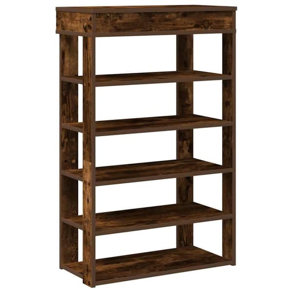 vidaXL Skohylle røkt eik 60x30x98 cm konstruert tre