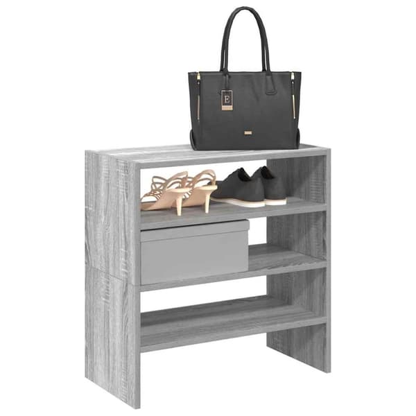 vidaXL skostativer stabelbare 2 stk. 60x30x30,5 cm grå sonoma-eg