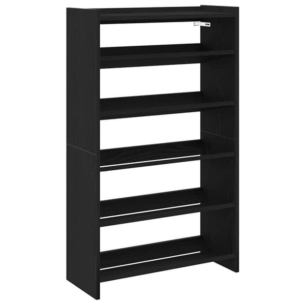 vidaXL Kenkäteline musta 60x25x100 cm tekninen puu