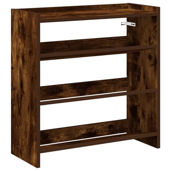 vidaXL Skohylle røkt eik 60x25x62 cm konstruert tre
