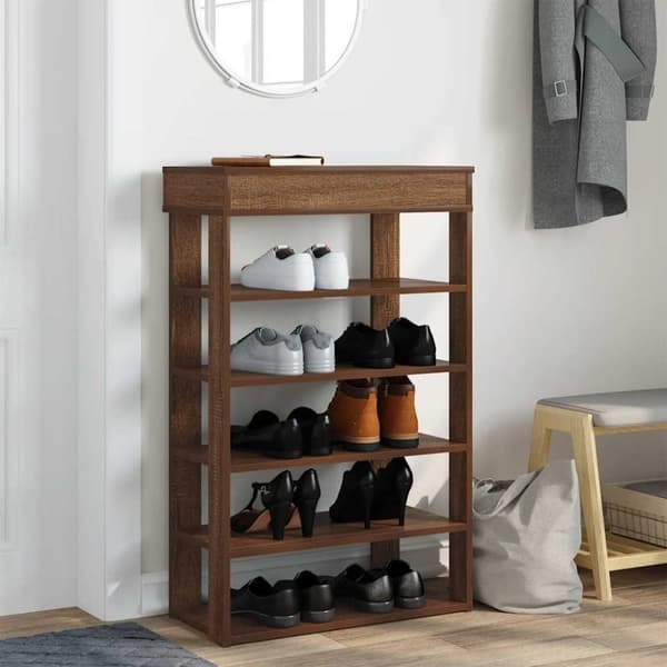 vidaXL skoreol 60x30x98 cm konstrueret træ brun egetræsfarve