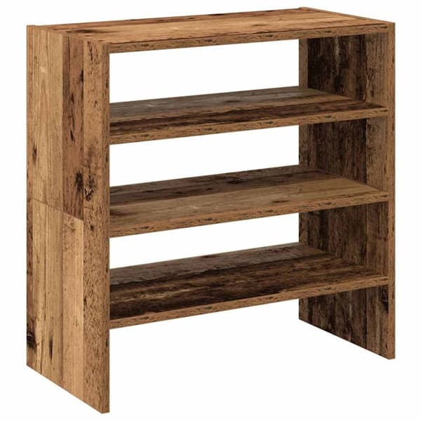 vidaXL skostativer stabelbare 2 stk. 60x30x30,5 cm antikt træ