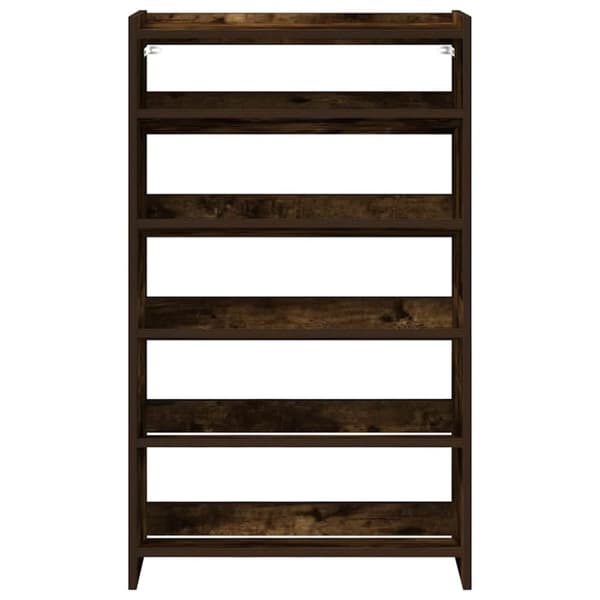 vidaXL Skohylle røkt eik 60x25x100 cm konstruert tre