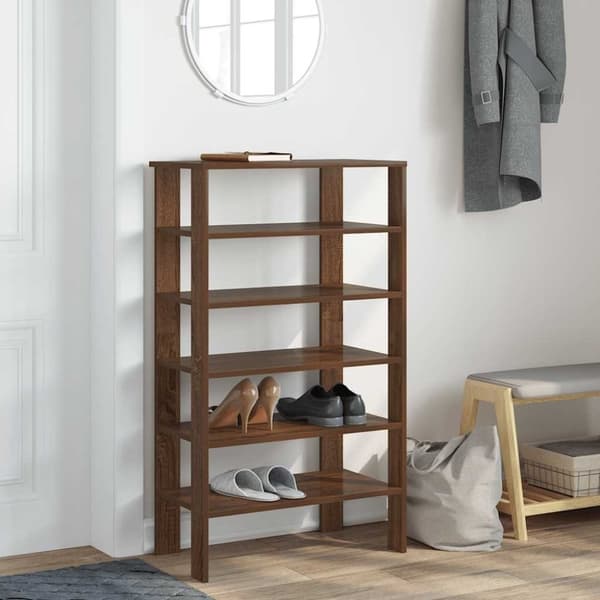 vidaXL Kenkäteline ruskea tammi 61x32x105 cm tekninen puu