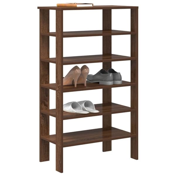 vidaXL Kenkäteline ruskea tammi 61x32x105 cm tekninen puu
