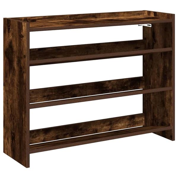 vidaXL Skohylla rökfärgad ek 80x25x62 cm konstruerat trä
