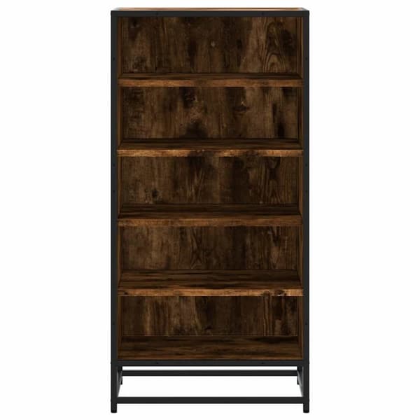 vidaXL skostativ 48x38x97,5 cm konstrueret træ røget egetræsfarve