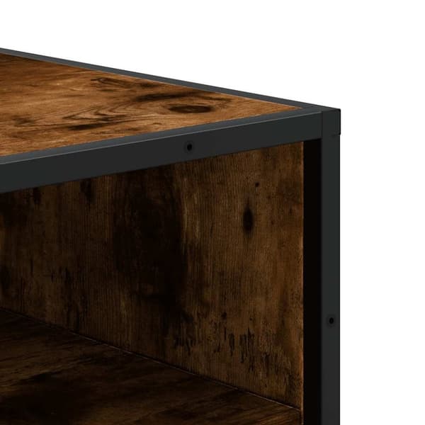 vidaXL skostativ 48x38x97,5 cm konstrueret træ røget egetræsfarve