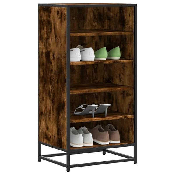vidaXL skostativ 48x38x97,5 cm konstrueret træ røget egetræsfarve