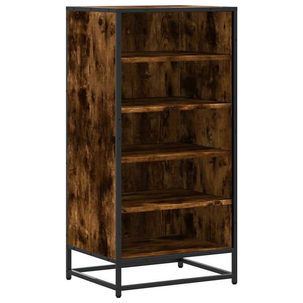 vidaXL skostativ 48x38x97,5 cm konstrueret træ røget egetræsfarve