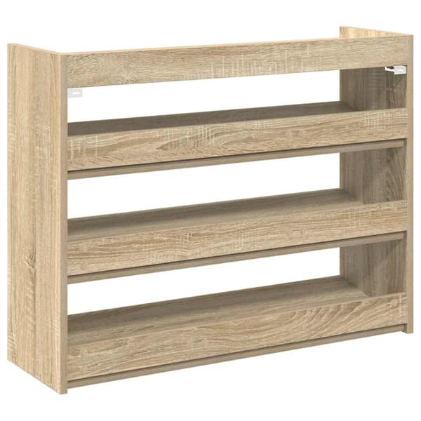 vidaXL Skohylle sonoma eik 80x25x62 cm konstruert tre