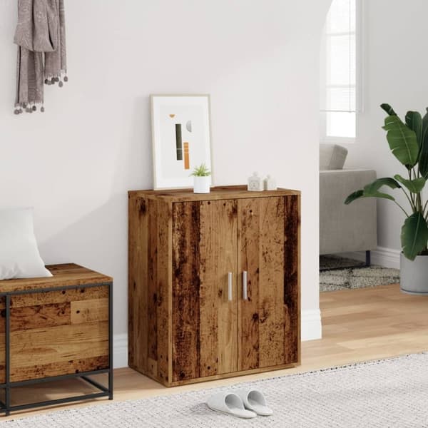 vidaXL Skoskåp åldrat trä 60x35x70 cm konstruerat trä