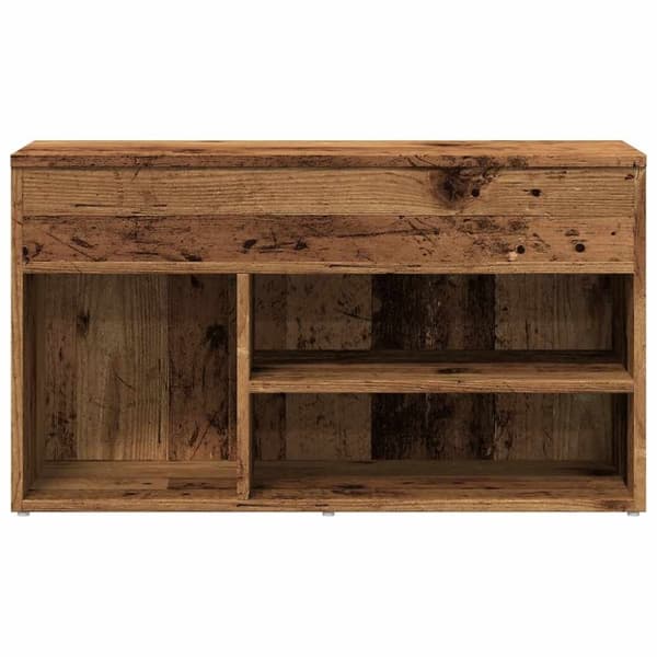 vidaXL Kenkien säilytyspenkki vanhaa puuta 80x30x45 cm lastulevy
