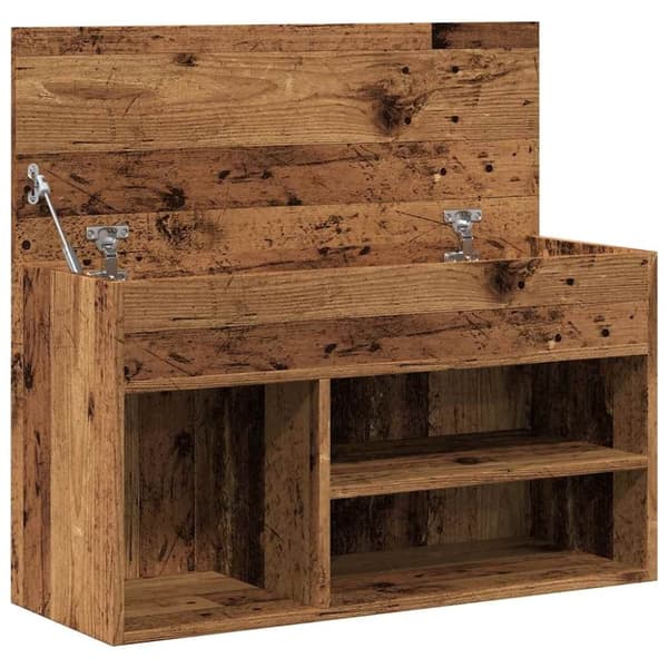 vidaXL Kenkien säilytyspenkki vanhaa puuta 80x30x45 cm lastulevy