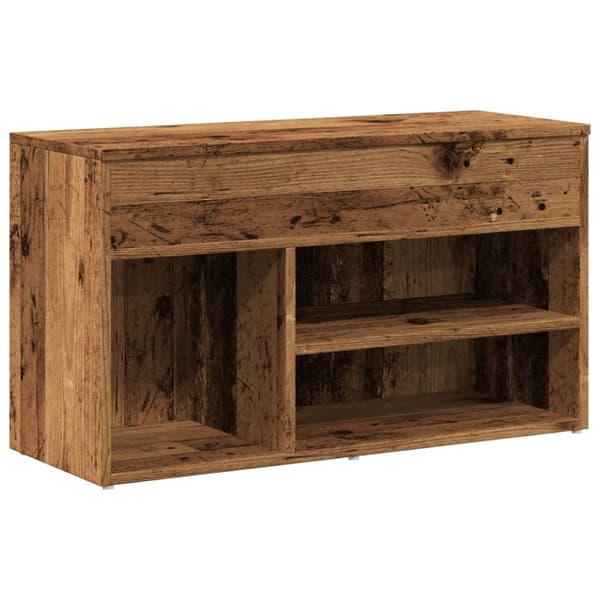 vidaXL Kenkien säilytyspenkki vanhaa puuta 80x30x45 cm lastulevy