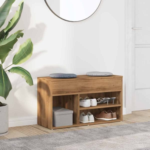 vidaXL skobænk 80x30x45 cm konstrueret træ kunsteg