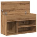 Miniatyrbillede 8 af 11: vidaXL skobænk 80x30x45 cm konstrueret træ kunsteg