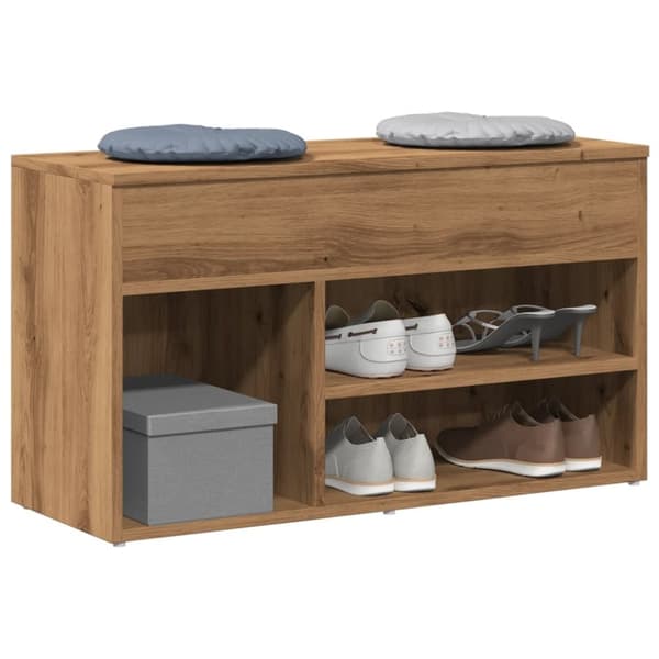 vidaXL skobænk 80x30x45 cm konstrueret træ kunsteg