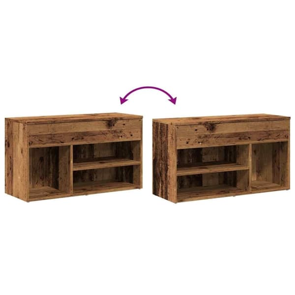 vidaXL Skobenk gammelt tre 80x30x45 cm konstruert tre