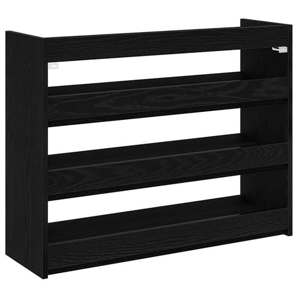 vidaXL Skohylla svart 80x25x62 cm konstruerat trä