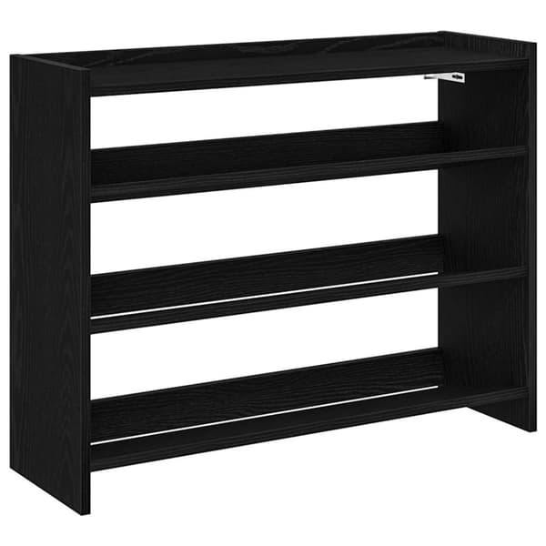 vidaXL Skohylla svart 80x25x62 cm konstruerat trä