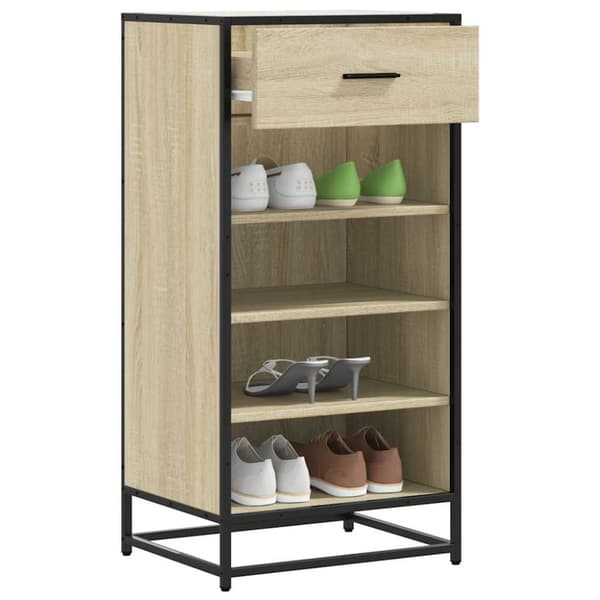 vidaXL Skohylle sonoma eik 48x38x97,5 cm konstruert tre