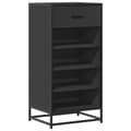 Miniatyrbilde 3 av 11: vidaXL Skohylle svart 48x38x97,5 cm konstruert tre