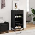 Miniatyrbilde 4 av 11: vidaXL Skohylle svart 48x38x97,5 cm konstruert tre