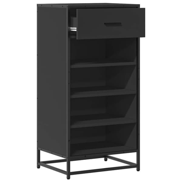 vidaXL Skohylle svart 48x38x97,5 cm konstruert tre