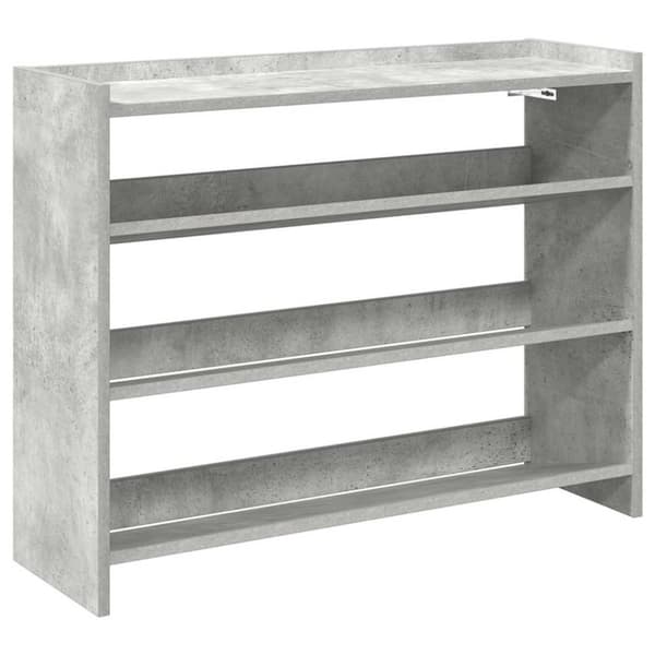 vidaXL Skohylla betonggrå 80x25x62 cm konstruerat trä