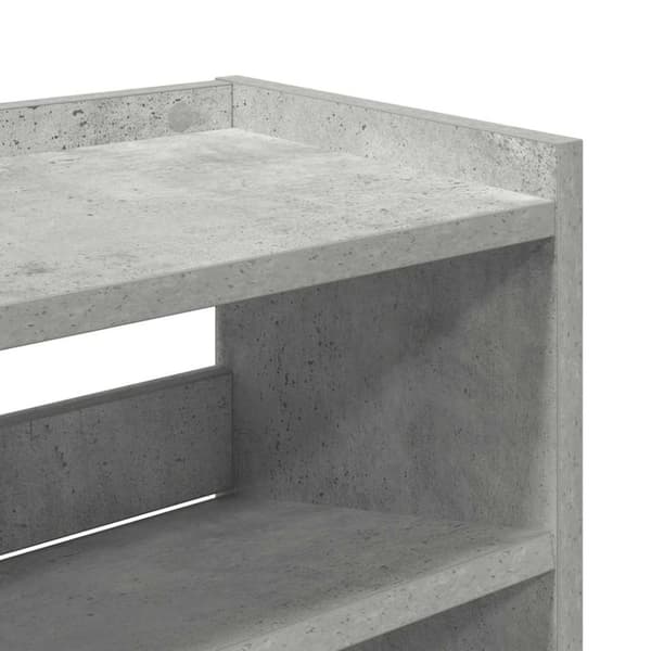 vidaXL Skohylla betonggrå 80x25x62 cm konstruerat trä