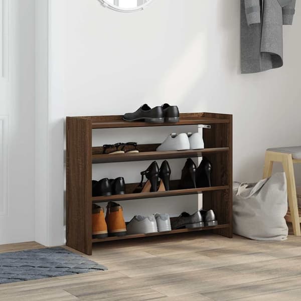 vidaXL skoreol 80x25x62 cm konstrueret træ brun egetræsfarve